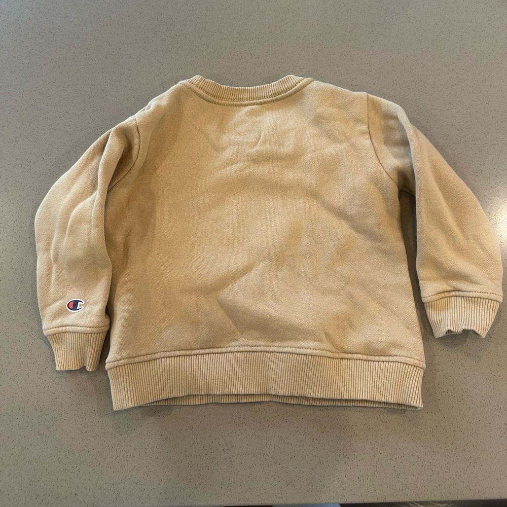 Champion Khaki Crewneck Sweatshirt with Logo Size 24 Months - Picture 3 of 5